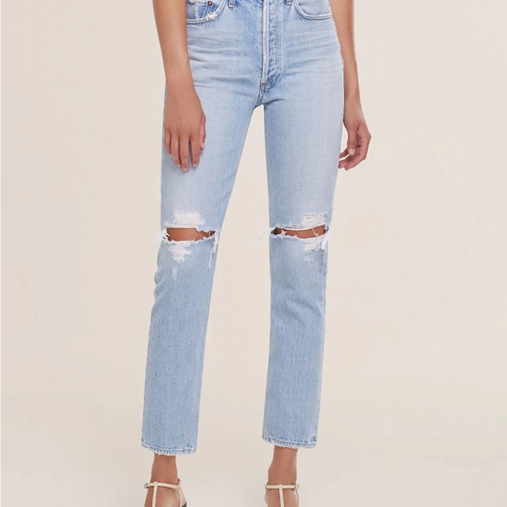 Agolde Light Blue Cropped Jeans